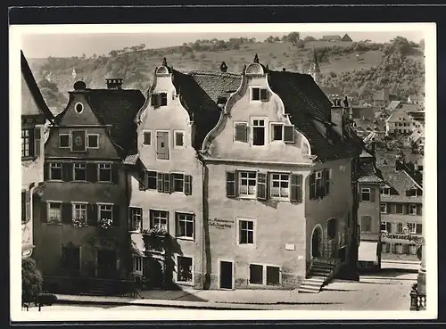 AK Schwäbisch Hall, Marktplatz u. Patrizierhäuser neben dem Rathaus