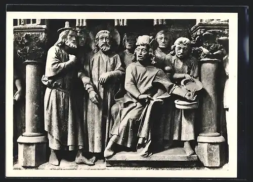 Foto-AK Deutscher Kunstverlag, Nr. 31: Naumburg, Dom, Die Handwaschung des Pilatus, Relief am Westlettner