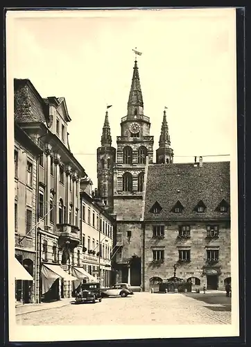 Foto-AK Deutscher Kunstverlag, Nr. 14: Ansbach, Gumpertuskirche, Brunnen