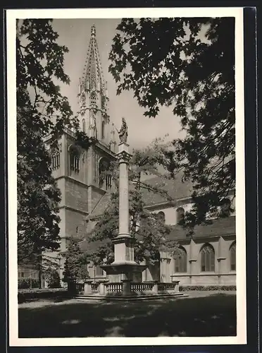 Foto-AK Deutscher Kunstverlag, Nr. 1: Konstanz, Münster mit der Mariensäule