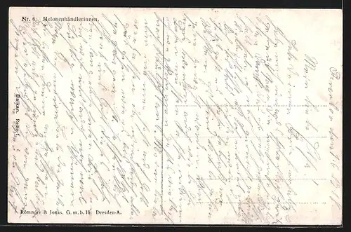 AK Melonenhändlerinnen mit Ware am Strassenrand