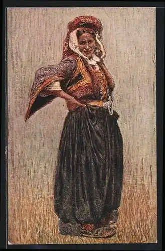 Künstler-AK Gruss aus Bosnien-Hercegovina, Frau in Tracht