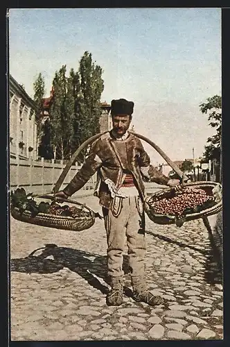 AK Obstverkäufer in Landstracht