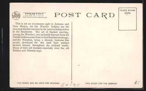 AK Indianer am Webstuhl, Making a Navaho Blanket