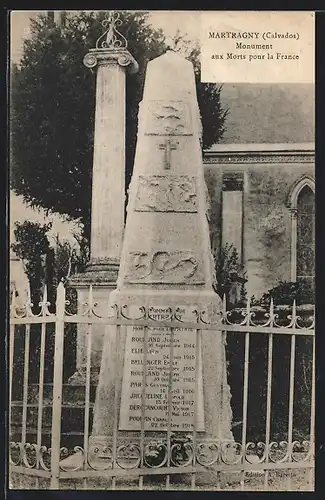 AK Martragny, Monument aux Morts pour la France