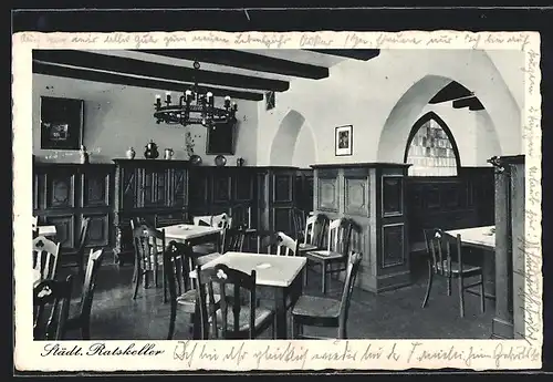 AK Osnabrück, Gasthaus Städt. Ratskeller im historischen Rathaus
