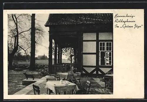 AK Braunschweig-Riddagshausen, Auf der Terrasse vom Grünen Jäger