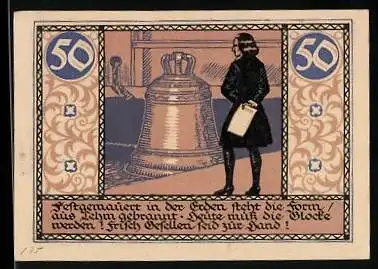 Notgeld Rudolstadt 1921, 50 Pfennig, Kirchenglocke