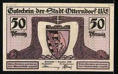 Notgeld Otterndorf 1920, 50 Pfennig, Innenhafen