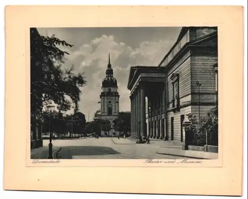 15 Fotografie - Lichtdrucke, Heinrich Lautz, Darmstadt, Ansicht Darmstadt, Strassenbahn, Künsterkolonie, Bahnhof, Schule