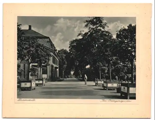 15 Fotografie - Lichtdrucke, Heinrich Lautz, Darmstadt, Ansicht Darmstadt, Strassenbahn, Künsterkolonie, Bahnhof, Schule