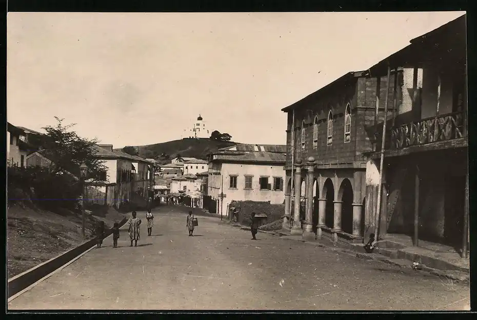 7 Fotografien W. S. Johnston, Ansicht Cape Coast / Ghana, Ashanti Road, Commercial Street, Fort für Sklavenhandel u.a. 1
