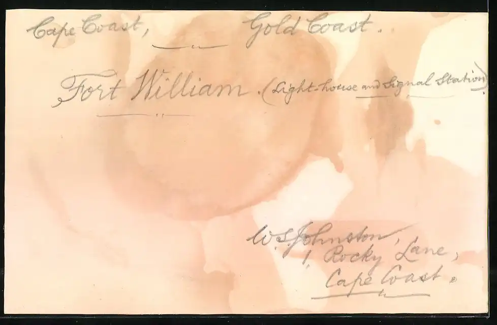 7 Fotografien W. S. Johnston, Ansicht Cape Coast / Ghana, Ashanti Road, Commercial Street, Fort für Sklavenhandel u.a. 8