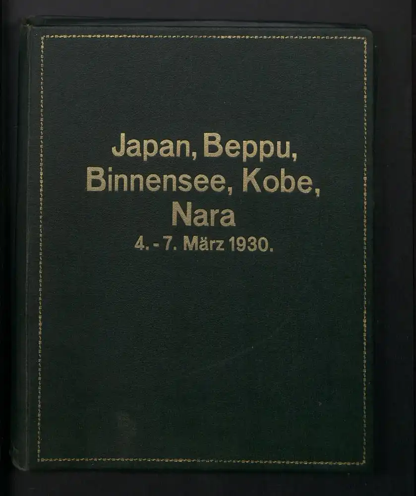 Fotoalbum mit 90 Fotogravur, Ansicht Beppu, Strassen mit Geschäften, Geisha, Segelschiff, Eisenbahnbrücke, Rikscha 1