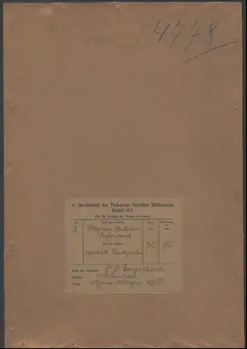 Handzeichnung 43cm x 29,5cm / Ansichtskarten-Entwurf P.O. Engelhard, München, Aquarell-Kreidezeichnung Infanterist