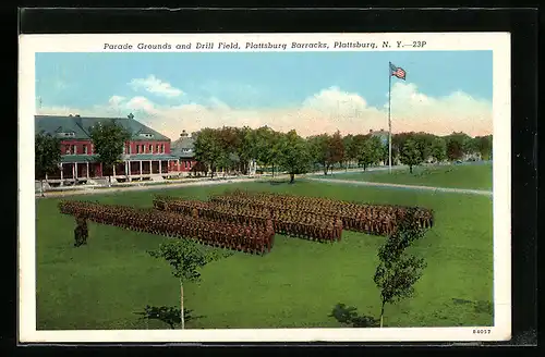 AK Plattsburg, NY, Parade Grounds and Drill Field, Plattsburg Barracks