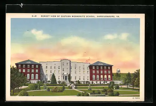 AK Harrisonburg, VA, Sunset view of Easern Mennonite School
