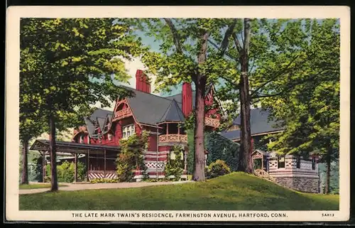 AK Hartford, CT, The Late Mark Twain`s Residence, Farmington Avenue