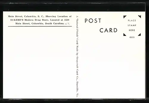 AK Columbia, SC, Eckerd`s Modern Drug Store, Located at 1530 Main St.