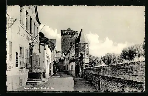 AK Zons am Rhein, Gasthaus Zum Kurfürsten, Rheinstrasse