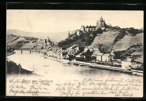 AK Saarburg, Totalansicht mit Brücke