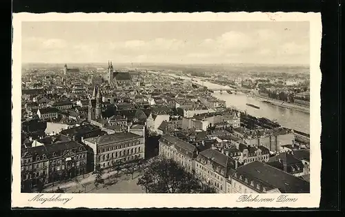 AK Magdeburg, Blick vom Dom auf den Ort
