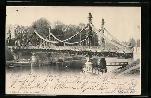 AK Lübeck, Ansicht Mühlenteichbrücke