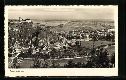 AK Kallmünz /Oberpf., Ortsansicht mit Fernblick aus der Vogelschau