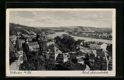 AK Vallendar a. Rhein, Ortsansicht, Blick rheinaufwärts