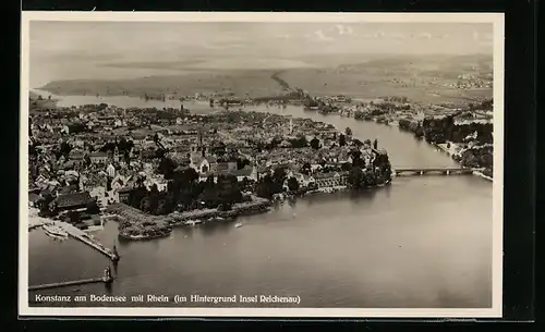 AK Konstanz a. Bodensee, Totalansicht mit Rheinpartie