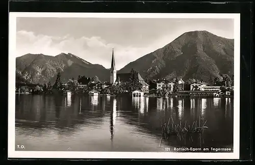 AK Rottach-Egern, Ortspanorama vom Tegernsee aus