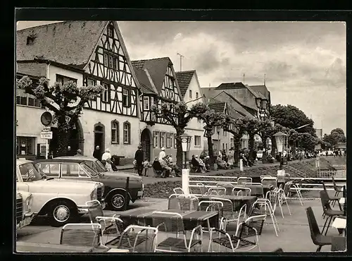 AK Bad Breisig /Rhein, Fachwerkshäuser am Rheinufer