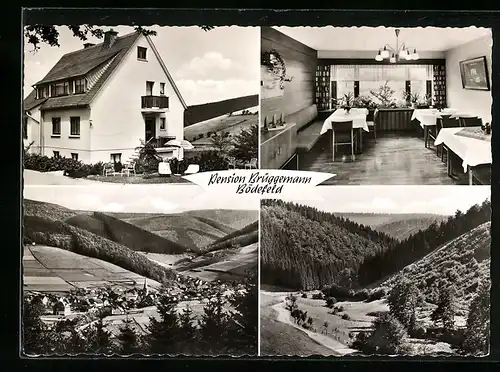 AK Bödefeld /Hochsauerland, Blick auf Gasthaus Pension Brüggemann