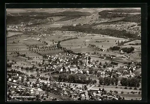 AK Rheinheim /Oberrhein, Café Gerspacher, Ortsansicht