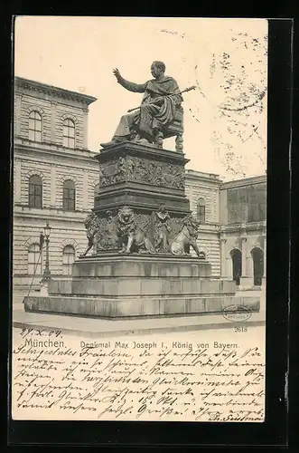 AK München, Denkmal Max Joseph I., König von Bayern