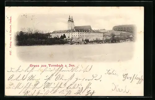 AK Vormbach / Inn, Blick zum Kloster