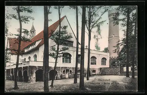 AK Darmstadt, Ludwigshöhe, Neubau und Turm