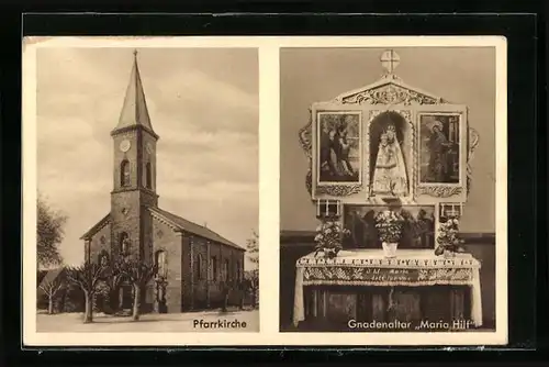 AK Nesselried bei Appenweier, Pfarrkirche mit Gandenaltar