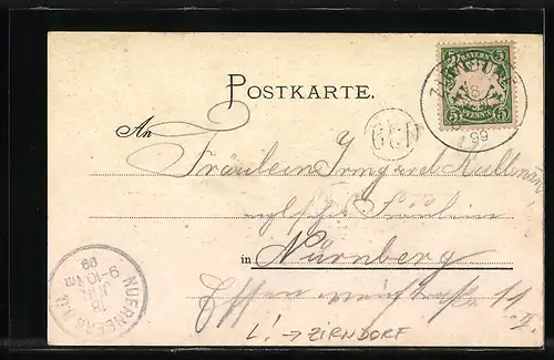 Lithographie Zirndorf, Partie an der alten Veste