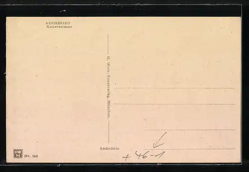 AK Augsburg, Kaiserstrasse mit Strassenbahn