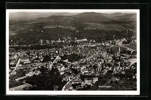 AK Waiblingen, Panoramaansicht vom Flugzeug aus