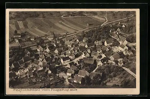 AK Fichtenberg, Fliegeraufnahme des Ortes