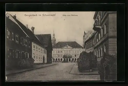 AK Gengenbach im Schwarzwald, Blick zum Rathaus