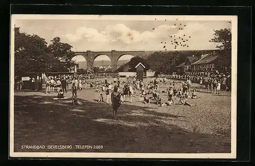 AK Gevelsberg i. Westf., Strandbad mit Badegästen