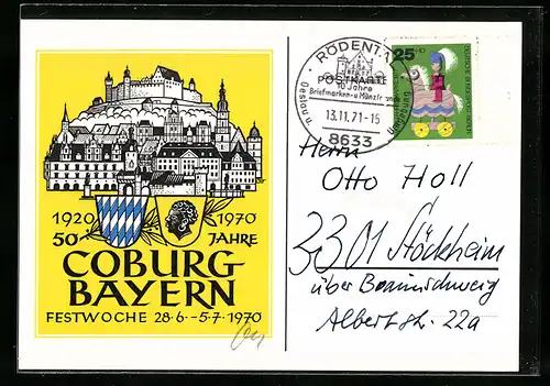 AK Coburg i. Bayern, Festwoche 1970