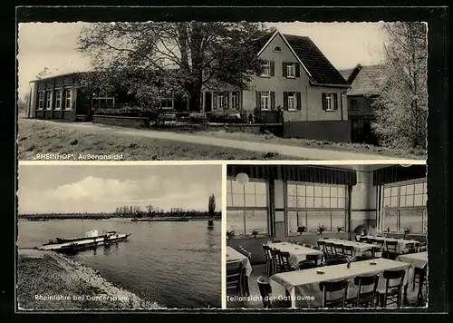 AK Guntersblum, Gasthof Rheinhof, Rheinfähre