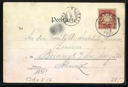 Vorläufer-Lithographie München, Münchner Hofbräuhaus 1892