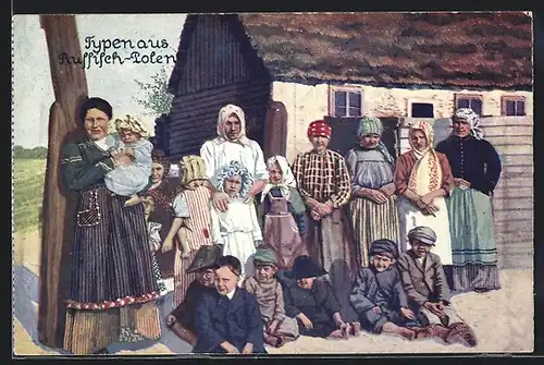 AK Polnische Frauen und Kinder