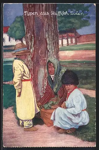 Künstler-AK Typen aus Russisch Polen