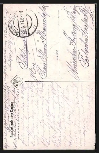 AK Russisch-polnische Bauern in Winterkleidung